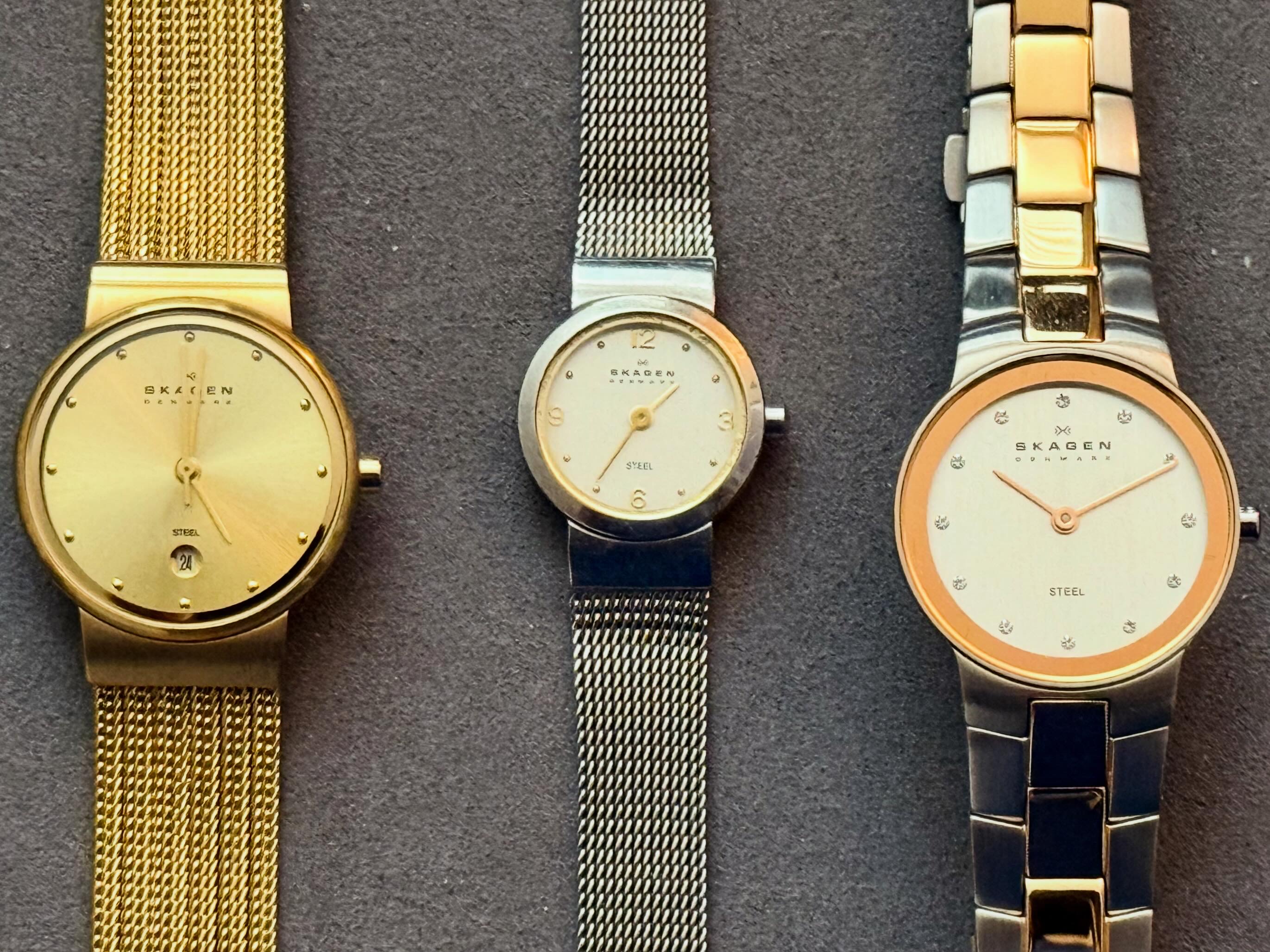 Skagen watch resting among personal keepsakes