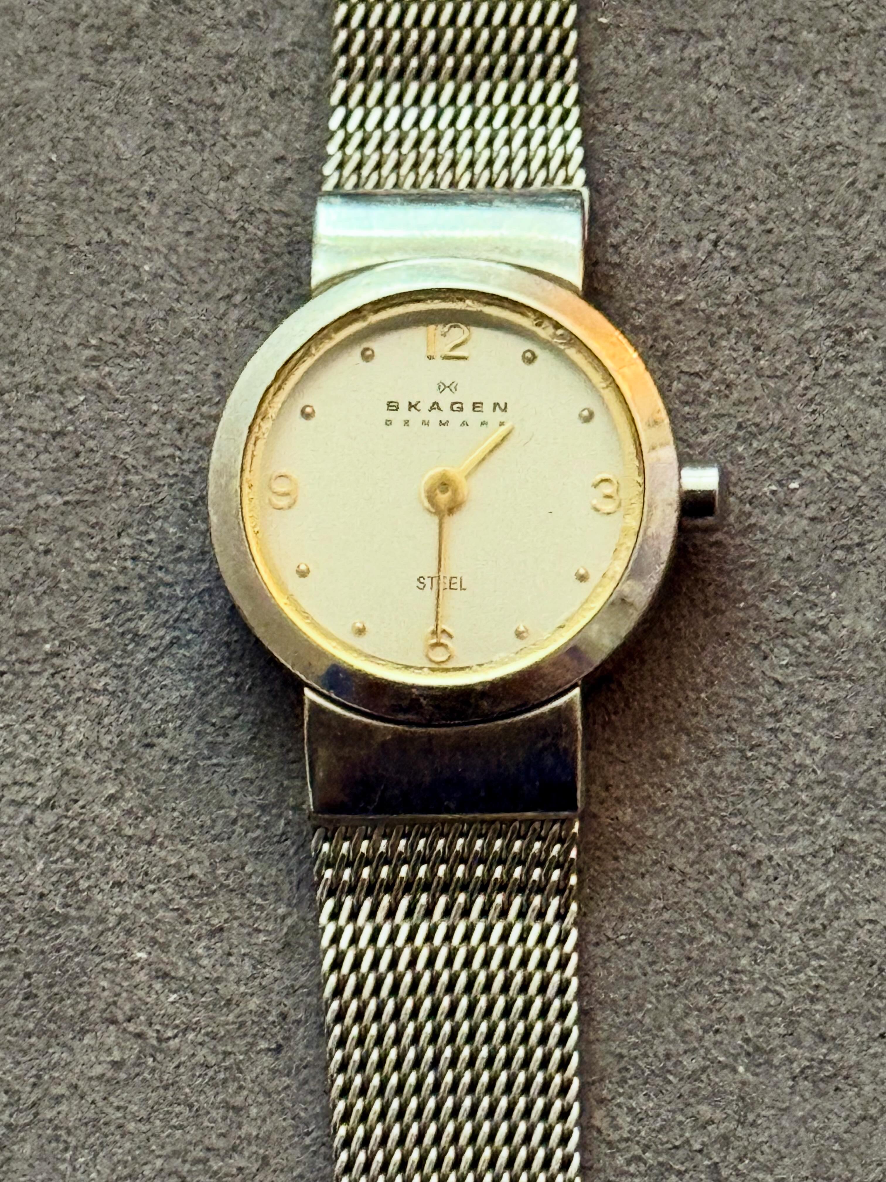 Close view of a Skagen watch